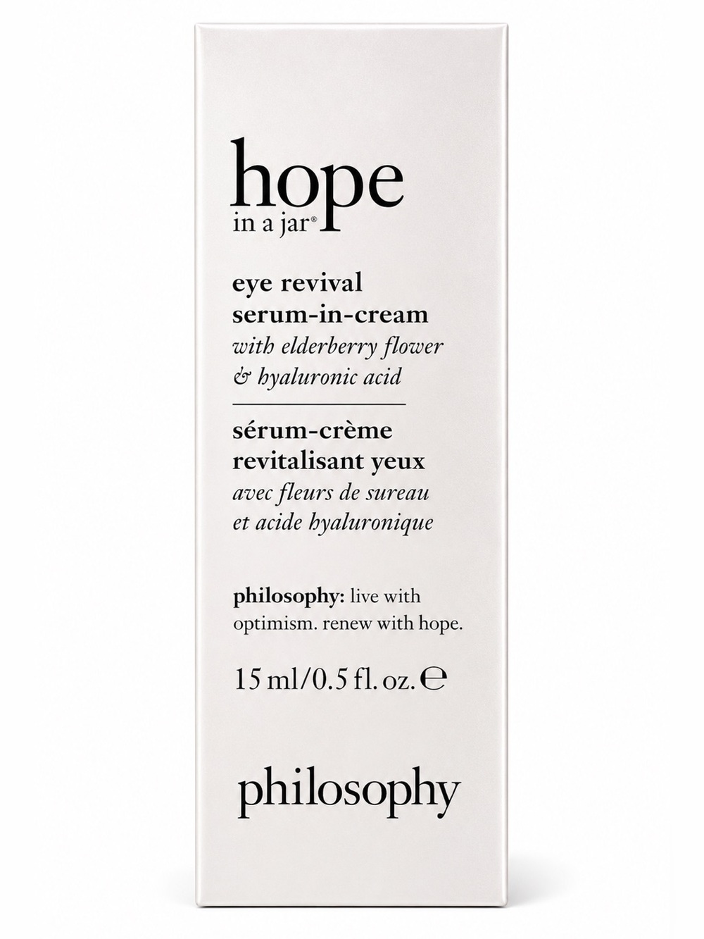 Philosophy Hope In A Jar Eye Revival Serum In Cream 0.5 Oz NWT Hyaluronic